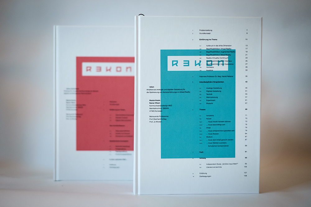 Masterthesis r3kon Front- und Rückseite Rainer Wiest Kommunikationsdesign Portfoliobild